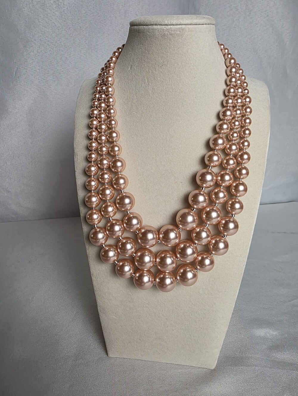 Charter Club NWT Pink Faux Pearl 3 Strand Necklace